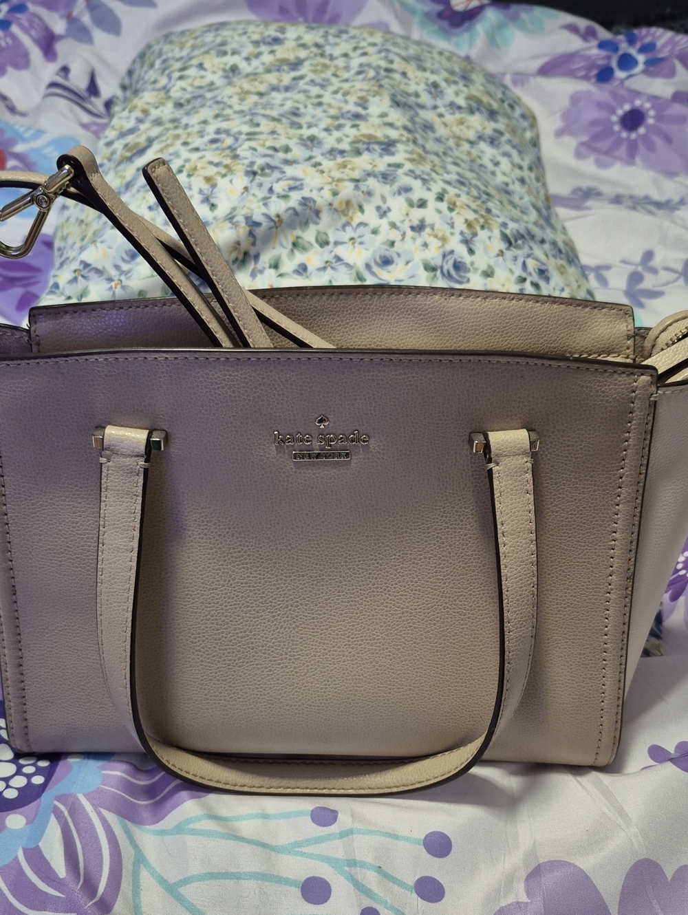 kate spade Leather Satchel in Taupe